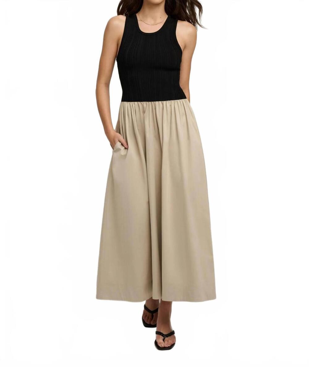 NEW FAVORITE DAUGHTER lennon tank-style dress in black khaki